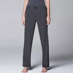 Women's Simply Vera Vera Wang Basic Solid Luxury Pajama Pants -Vera Wang Shop 1904407 Heather Coal