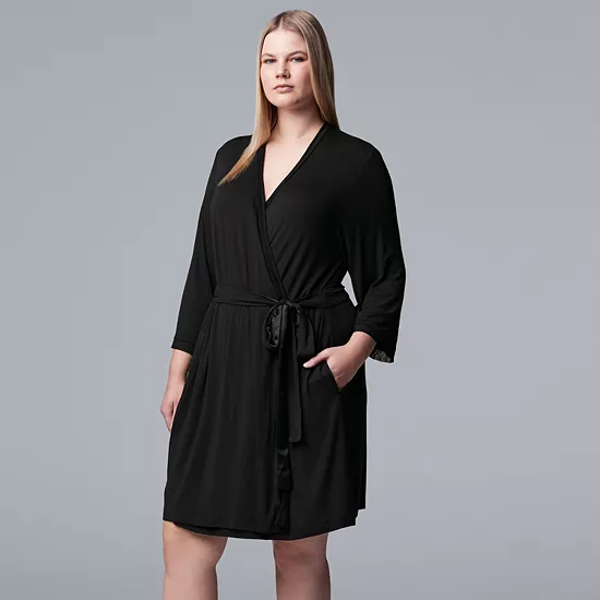 Plus Size Simply Vera Vera Wang Basic Luxury Wrap Robe 4 Plus Size Simply Vera Vera Wang Basic Luxury Wrap Robe - Image 4