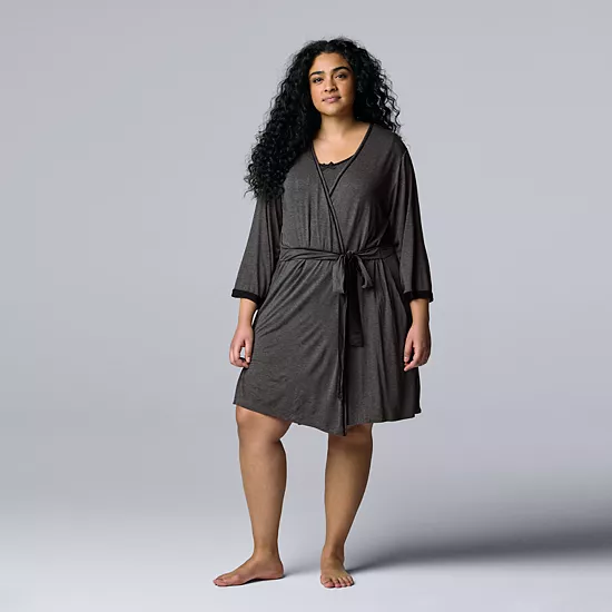 Plus Size Simply Vera Vera Wang Basic Luxury Wrap Robe 1 Plus Size Simply Vera Vera Wang Basic Luxury Wrap Robe