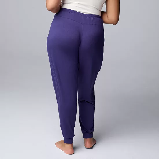 Plus Size Simply Vera Vera Wang Basic Luxury Banded Bottom Pajama Pants 2 Plus Size Simply Vera Vera Wang Basic Luxury Banded Bottom Pajama Pants - Image 2