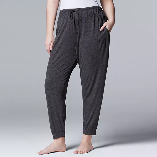Plus Size Simply Vera Vera Wang Basic Luxury Banded Bottom Pajama Pants 3 Plus Size Simply Vera Vera Wang Basic Luxury Banded Bottom Pajama Pants - Image 3