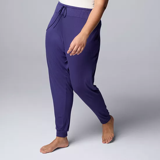 Plus Size Simply Vera Vera Wang Basic Luxury Banded Bottom Pajama Pants 4 Plus Size Simply Vera Vera Wang Basic Luxury Banded Bottom Pajama Pants - Image 4