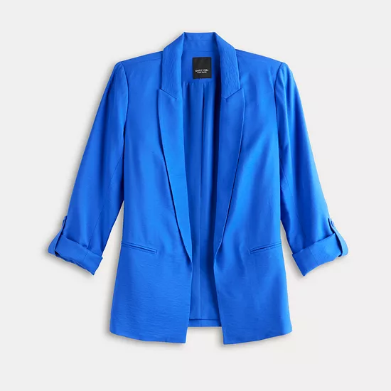 Women's Simply Vera Vera Wang Roll-Tab Relaxed Blazer 2 Women's Simply Vera Vera Wang Roll-Tab Relaxed Blazer - Image 2
