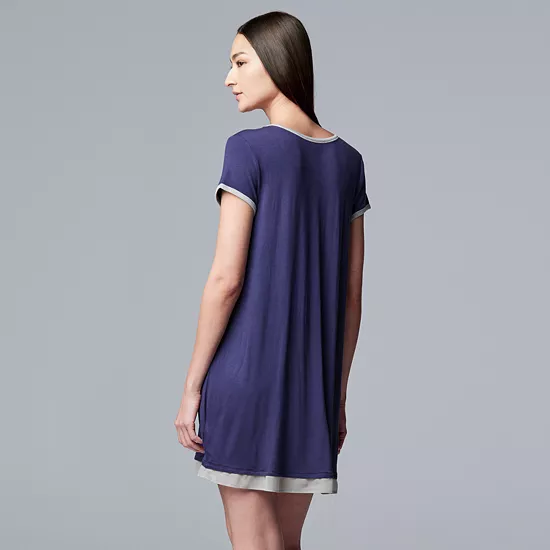 Women's Simply Vera Vera Wang Basic Luxury Sleepshirt 2 Women's Simply Vera Vera Wang Basic Luxury Sleepshirt - Image 2