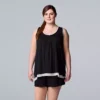 Plus Size Simply Vera Vera Wang Basic Luxury Pajama Tank Top & Pajama Boxers Set