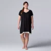 Plus Size Simply Vera Vera Wang Basic Luxury Sleepshirt