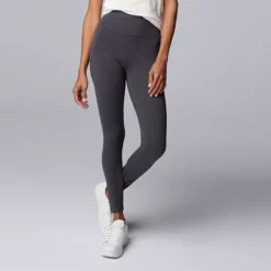 Women's Simply Vera Vera Wang Live-In Shaping High Rise Leggings -Vera Wang Shop 4994850 Dark Coal Heather
