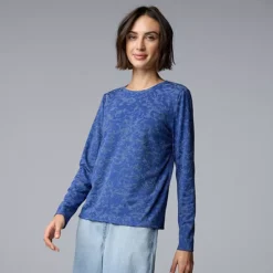 Women's Simply Vera Vera Wang Textured Long Sleeve Tee