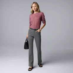 Petite Simply Vera Vera Wang Textured Long Sleeve Tee -Vera Wang Shop 5171190 ALT4