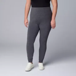 Plus Size Simply Vera Vera Wang Live-In High Rise Shaping Leggings -Vera Wang Shop 5526441 Dark Coal Heather