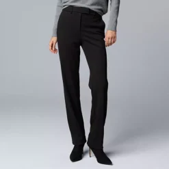 Women's Simply Vera Vera Wang High-Rise Slim Straight Pants -Vera Wang Shop 5750807 Black 1