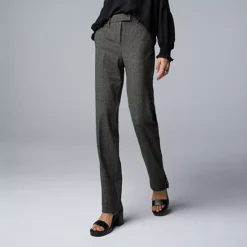 Women's Simply Vera Vera Wang High-Rise Slim Straight Pants -Vera Wang Shop 5750807 Thin Herringbone
