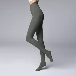 Women's Simply Vera Vera Wang Cable Knit Fleeced Lined Tights -Vera Wang Shop 6329928 Light Gray