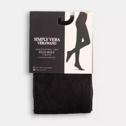 Women's Simply Vera Vera Wang Diamond Cotton Sweater Tights -Vera Wang Shop 6329929 ALT2