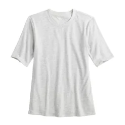 Women's Simply Vera Vera Wang Ribbed Fitted Elbow Sleeve Tee -Vera Wang Shop 6452261 ALT5