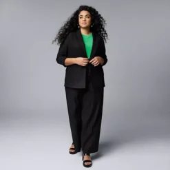 Plus Size Simply Vera Vera Wang Wide Leg Linen Pants -Vera Wang Shop 6618132 ALT3