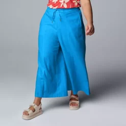 Plus Size Simply Vera Vera Wang Wide Leg Linen Pants -Vera Wang Shop 6618132 Blue Highlight 1
