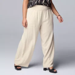 Plus Size Simply Vera Vera Wang Wide Leg Travel Pants