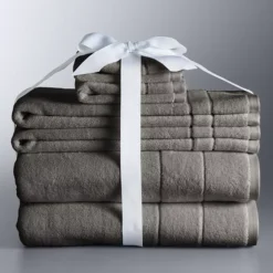 Simply Vera Vera Wang 6-piece Turkish Cotton Bath Towel Set 23 Simply Vera Vera Wang 6-piece Turkish Cotton Bath Towel Set -Vera Wang Shop 6824206 Charcoal