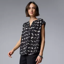 Women's Simply Vera Vera Wang Dolman Popover Top -Vera Wang Shop 6834240 Black Dots
