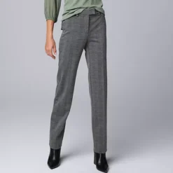 Women's Simply Vera Vera Wang High Rise Slim Straight Leg Trouser Pants