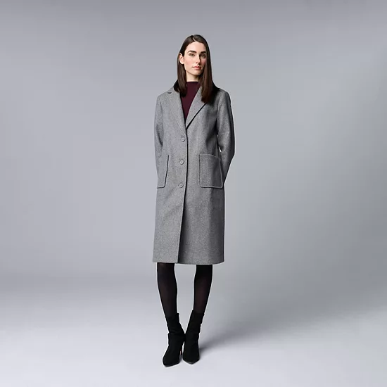 Women's Simply Vera Vera Wang Brushed Melton Coat 1 Women's Simply Vera Vera Wang Brushed Melton Coat