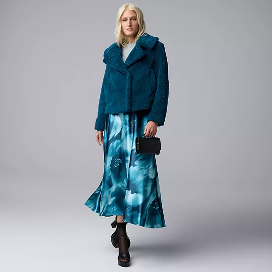 Women's Simply Vera Vera Wang Cropped Sherpa Jacket 4 Women's Simply Vera Vera Wang Cropped Sherpa Jacket - Image 4