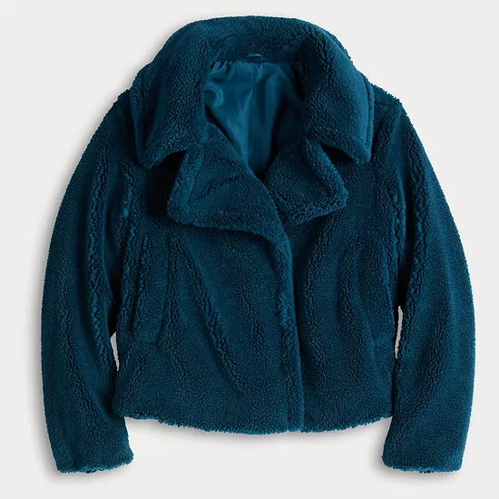 Women's Simply Vera Vera Wang Cropped Sherpa Jacket 5 Women's Simply Vera Vera Wang Cropped Sherpa Jacket - Image 5