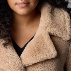 Plus Size Simply Vera Vera Wang Cropped Sherpa Jacket -Vera Wang Shop 7158957 ALT2