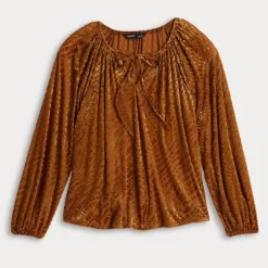 Women's Simply Vera Vera Wang Tie Front Shirred Blouse -Vera Wang Shop 7164208 ALT4