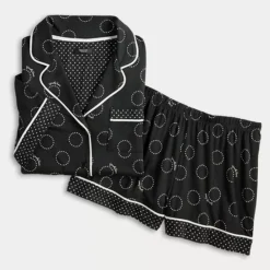 Women's Simply Vera Vera Wang 2-Piece Short Sleeve Notch Collar Pajama Top & Boxer Pajama Bottoms Set -Vera Wang Shop 7185173 ALT3