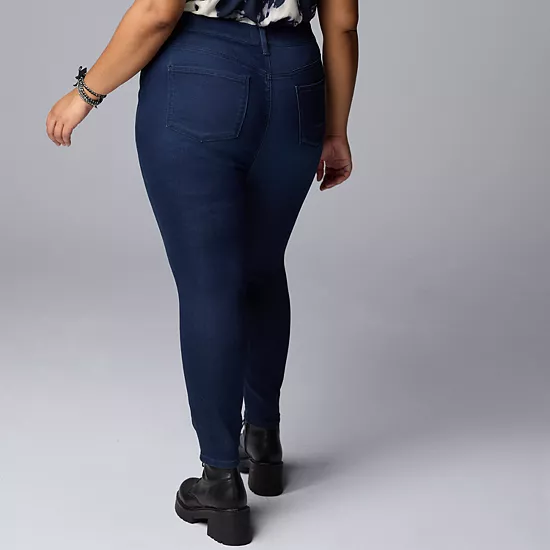 Plus Size Simply Vera Vera Wang Mid-Rise Denim Shaping Leggings 2 Plus Size Simply Vera Vera Wang Mid-Rise Denim Shaping Leggings - Image 2