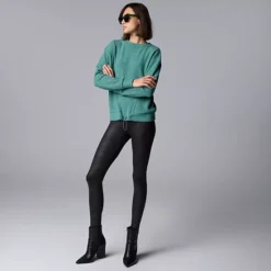 Women's Simply Vera Vera Wang Drawcord Hem Cozy Pullover Top 14 Women's Simply Vera Vera Wang Drawcord Hem Cozy Pullover Top -Vera Wang Shop 7199345 ALT3