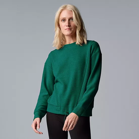 Women's Simply Vera Vera Wang Drawcord Hem Cozy Pullover Top 8 Women's Simply Vera Vera Wang Drawcord Hem Cozy Pullover Top - Image 8