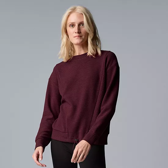 Women's Simply Vera Vera Wang Drawcord Hem Cozy Pullover Top 10 Women's Simply Vera Vera Wang Drawcord Hem Cozy Pullover Top - Image 10