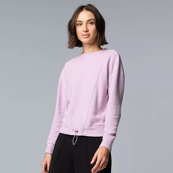 Women's Simply Vera Vera Wang Drawcord Hem Cozy Pullover Top 9 Women's Simply Vera Vera Wang Drawcord Hem Cozy Pullover Top - Image 9