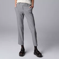 Women's Simply Vera Vera Wang Polished Twill Ankle Pants -Vera Wang Shop 7221816 Grey Melange