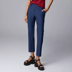 Women's Simply Vera Vera Wang Polished Twill Ankle Pants -Vera Wang Shop 7221816 Moonwalk Navy