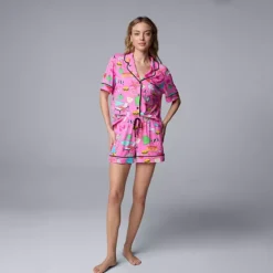 Women's Simply Vera Vera Wang 2-Piece Top & Boxer Sleep Set -Vera Wang Shop 7239167 ALT2