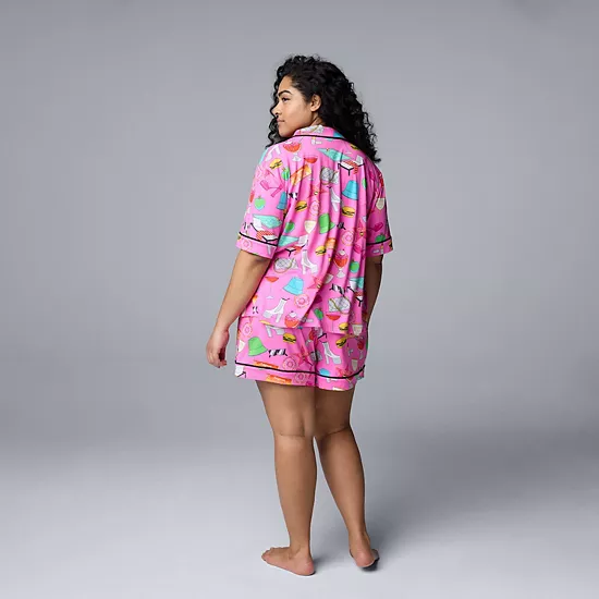 Plus Size Simply Vera Vera Wang 2-Piece Top & Boxer Sleep Set 2 Plus Size Simply Vera Vera Wang 2-Piece Top & Boxer Sleep Set - Image 2