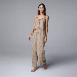 Women's Simply Vera Vera Wang Plain Weave Pajama Tank Top & Pajama Pants Set -Vera Wang Shop 7242768 ALT2