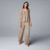 Women's Simply Vera Vera Wang Plain Weave Pajama Tank Top & Pajama Pants Set