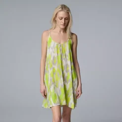 Women's Simply Vera Vera Wang Plain Weave Chemise -Vera Wang Shop 7242769 Gray Texture 1