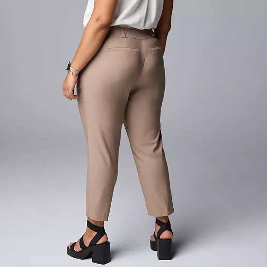 Plus Size Simply Vera Vera Wang Polished Twill Ankle Pants 2 Plus Size Simply Vera Vera Wang Polished Twill Ankle Pants - Image 2