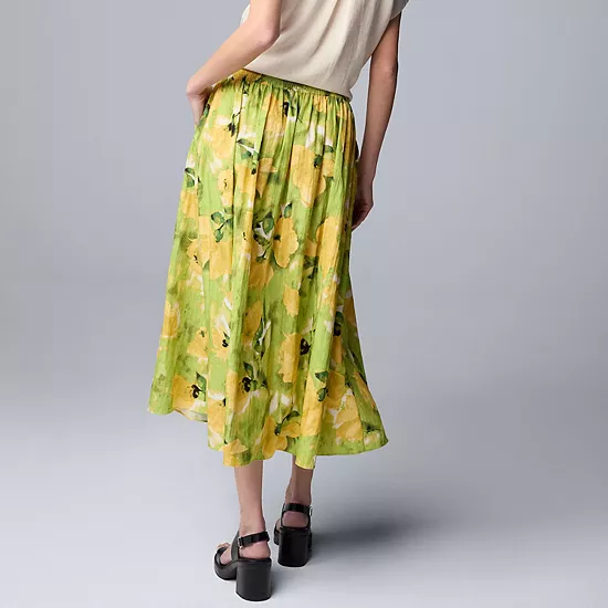 Petite Simply Vera Vera Wang Shirred Midi Skirt 2 Petite Simply Vera Vera Wang Shirred Midi Skirt - Image 2