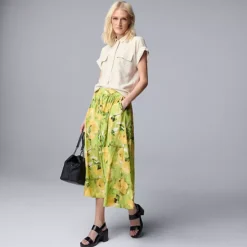 Petite Simply Vera Vera Wang Shirred Midi Skirt 9 Petite Simply Vera Vera Wang Shirred Midi Skirt -Vera Wang Shop 7305817 ALT3