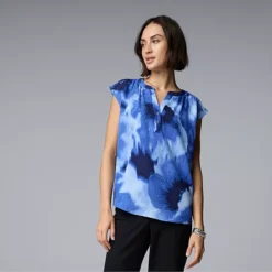 Petite Simply Vera Vera Wang Short Sleeve Dolman Popover Top