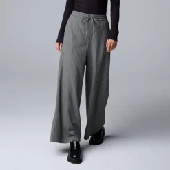 Petite Simply Vera Vera Wang Wide Leg Linen Pants 17 Petite Simply Vera Vera Wang Wide Leg Linen Pants -Vera Wang Shop 7330235 Grey Pinstripes