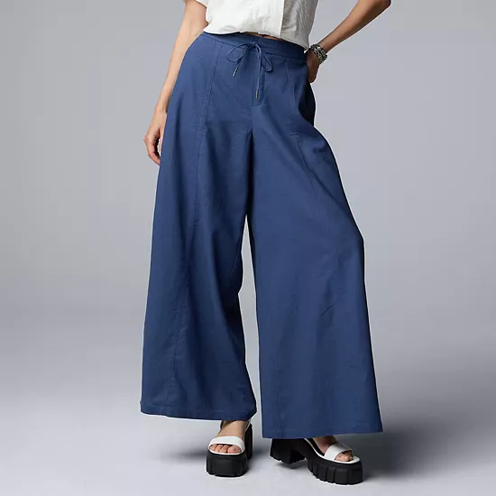 Petite Simply Vera Vera Wang Wide Leg Linen Pants 3 Petite Simply Vera Vera Wang Wide Leg Linen Pants - Image 3