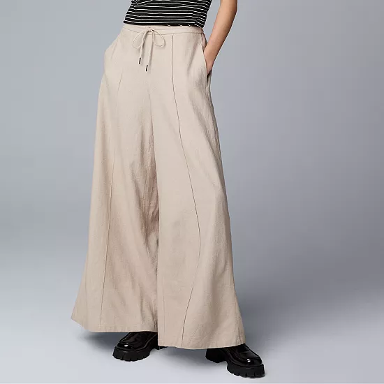 Petite Simply Vera Vera Wang Wide Leg Linen Pants 6 Petite Simply Vera Vera Wang Wide Leg Linen Pants - Image 6